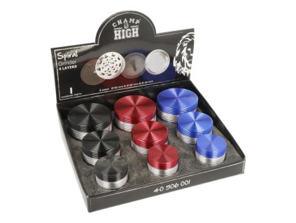 Drtič tabáku kovový Champ High Spiral, 3sizes