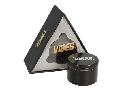 Drtič tabáku kovový Vibes Black, 63mm