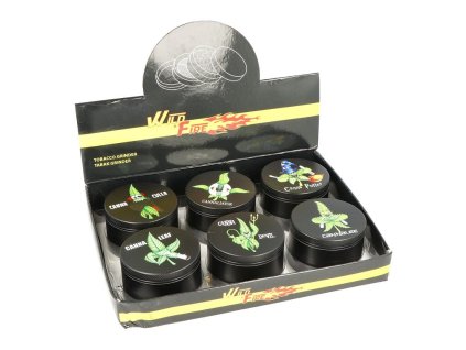 Drtič tabáku kovový WildFire Cannaclown 60mm, 6mix