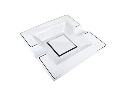 Doutníkový popelník keramický bílý, 2D