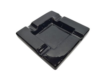 Doutníkový popelník keramický, černý 4D