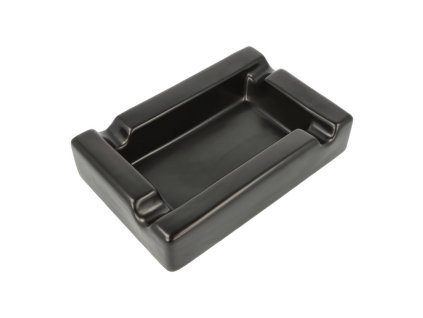 Doutníkový popelník keramický černý matný 4D