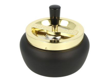 Cigaretový popelník kovový otočný Black/gold, 13cm