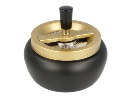 Cigaretový popelník kovový otočný matný, zlatý, 13cm