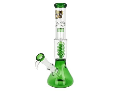 Skleněný bong s perkolací Thug Life Series V2 Green, 35cm