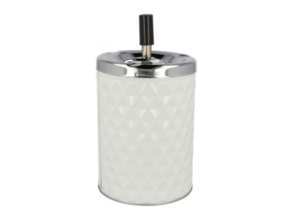 Cigaretový popelník kovový otočný Diamant bílý, 11cm