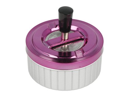 Cigaretový popelník kovový otočný Stripes fialový, 11cm