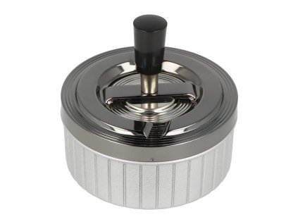 Cigaretový popelník kovový otočný Stripes šedý, 11cm