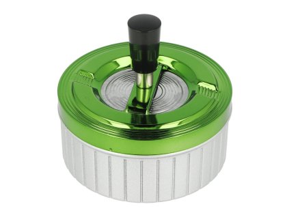 Cigaretový popelník kovový otočný Stripes zelený, 11cm