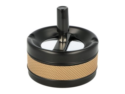 Cigaretový popelník kovový otočný Carbon/Brown, 9cm