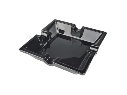 Doutníkový popelník keramický Angelo 4D , černý, 16x16cm (- -)