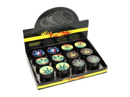 Drtič tabáku kovový Mix Leaves, 40mm (- -)