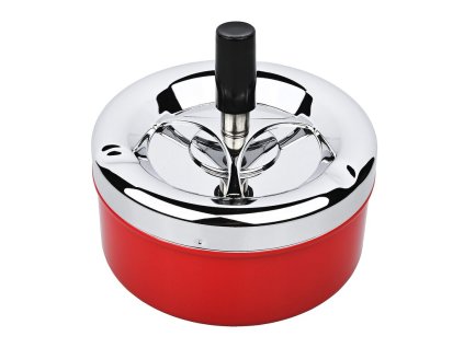 Cigaretový popelník otočný Angelo červený, kovový (- -)