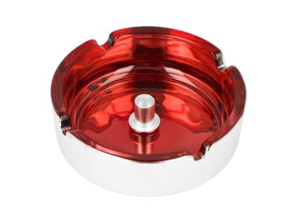 Cigaretový popelník skleněný 10cm červený (- -)