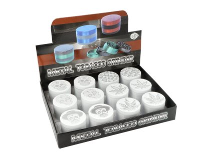 Drtič tabáku kovový Dreamliner White mix, 49mm (- -)