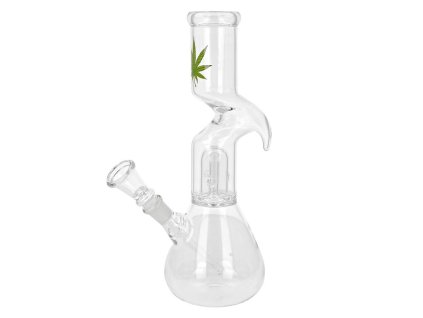 Skleněný bong s perkolací Tribal Transparent, 27cm