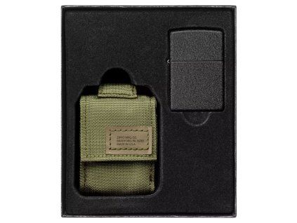 ZIPPO 30056 SET GREEN POUCH + LIGHTER