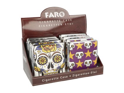 Cigaretové pouzdro kovové Skull colored 4mix., 20 cigaret