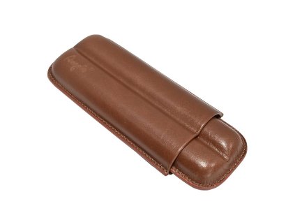 Pouzdro na 2 doutníky Etue Angelo, hnědé, kožené, 170mm