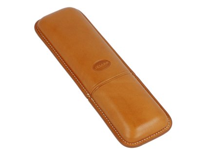Pouzdro na 2 doutníky Jemar, kůže, 15cm, natural