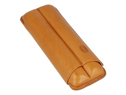Pouzdro na 2 doutníky Jemar, kůže, 17cm, natural