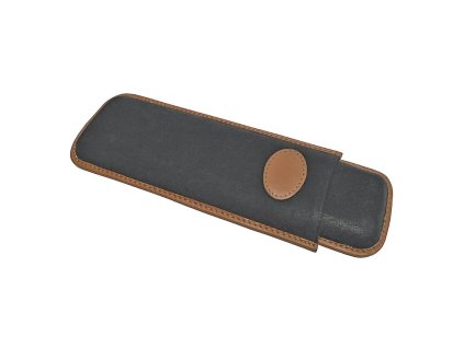 Pouzdro na 2 doutníky Etue Double Corona, černohnědé, kožené
