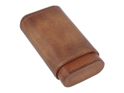 Pouzdro na 3 doutníky Angelo, hnědá kůže, 11cm