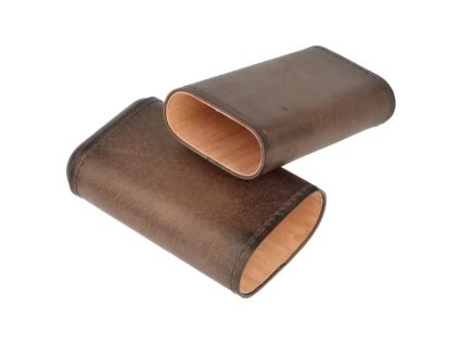 Etue na 3 doutníky Angelo, tm. hnědá kůže, 11cm (-- --)