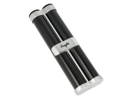 Pouzdro na 2 doutníky Angelo Black/Silver