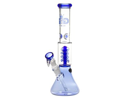Skleněný bong s perkolací Grace Glass Beaker Series Blue, 34,5cm