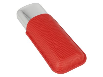 Pouzdro na 2 doutníky Angelo, kov/kůže, červené