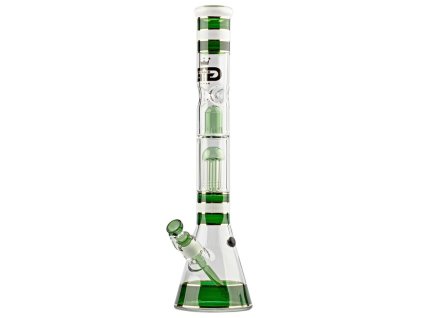 Skleněný bong s perkolací Grace Glass Golden Line Green, 46cm