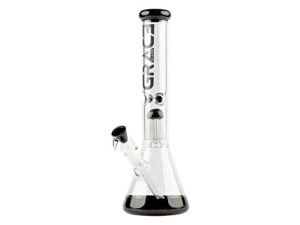 Sklěněný bong s perkolací Grace Glass Beaker Black, 37cm
