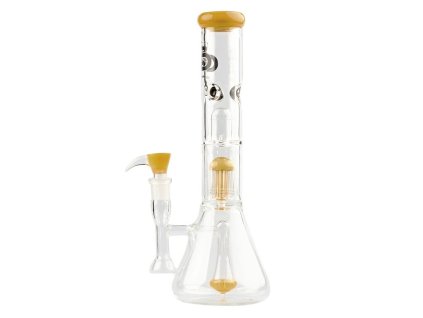 Skleněný bong s perkolací Grace Glass Beaker Yellow, 36cm