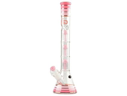 Skleněný bong s perkolací Grace Glass Golden LE Pink, 48cm