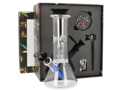 Skleněný bong s perkolací Super Heroes Giftset , 20cm (-- --)