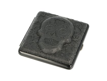 Cigaretové pouzdro Angelo Skull černé, 20 cigaret (- -)