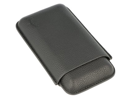 Pouzdro na 3 doutníky Angelo, koženka, 16cm, černé