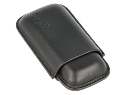 Pouzdro na 2 doutníky Angelo, koženka, 12cm, černé