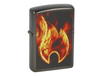 Zapalovač Zippo Flame&Black, lesklý