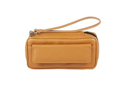 Etue na 2 dýmky světle hnědá (koženka)