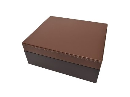 Humidor na doutníky černohnědý koženka