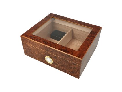 Humidor na doutníky Kořenice prosklený 25D, 26x22x10cm
