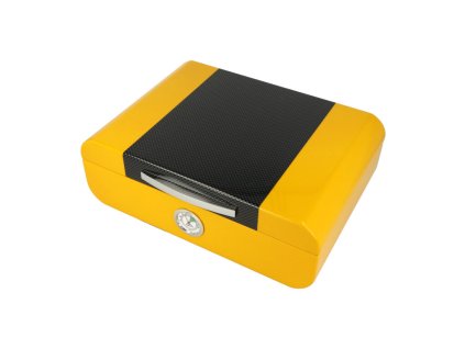 Humidor na doutníky Yellow/Carbon, 25D, 28x20x9,5cm