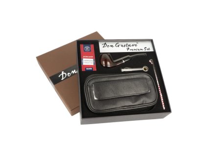 Dýmková sada, dýmka Don Gustavo, pouzdro na dýmku a příslušenství (- -)