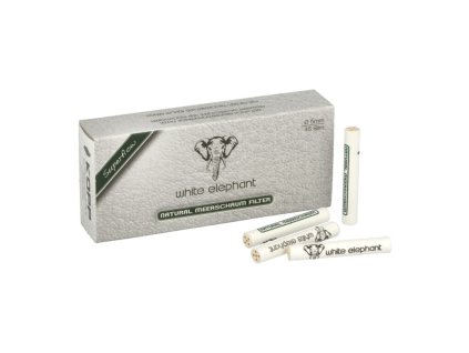 Filtry do dýmky White Elephant Meerschaum 6mm, meršánové, 45ks (- -)