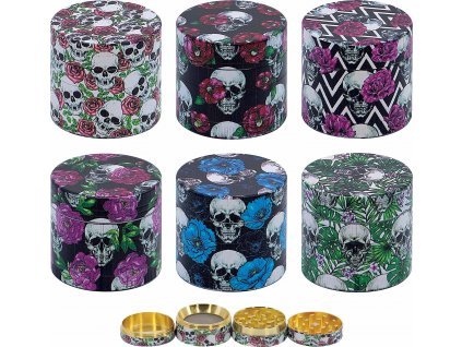 Drtič tabáku kovový Remo 4dílný MIX 2, 4cm