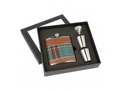 HIP FLASK + POHÁREK SADA TARTAN