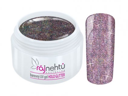 Barevný UV gel HOLO GLITTER 5 ml - Purple