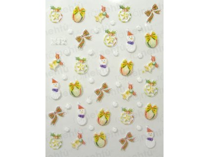 Samolepky na nechty 3D - vianočné V1
